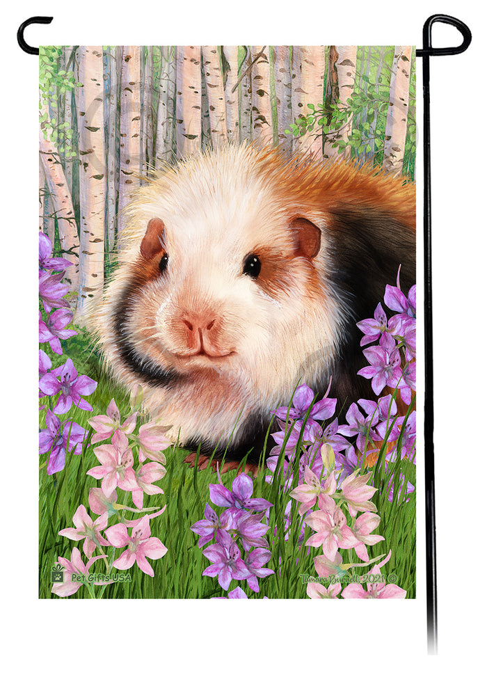 Teddy Bear Guinea Pig Spring Flowers Garden Flags
