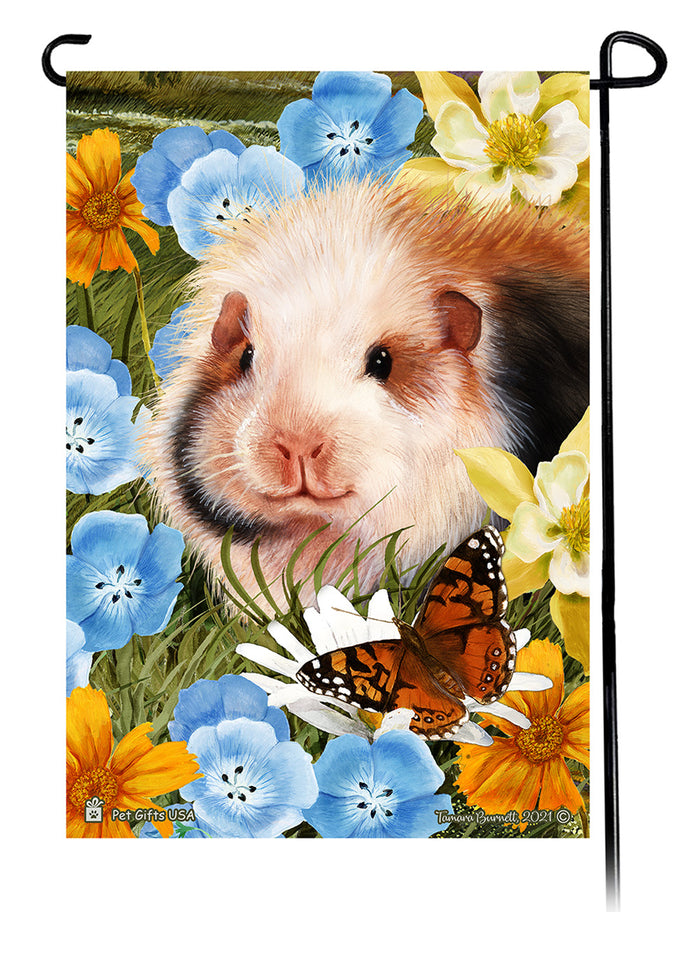Teddy Bear Guinea Pig Summer Flowers Garden Flags