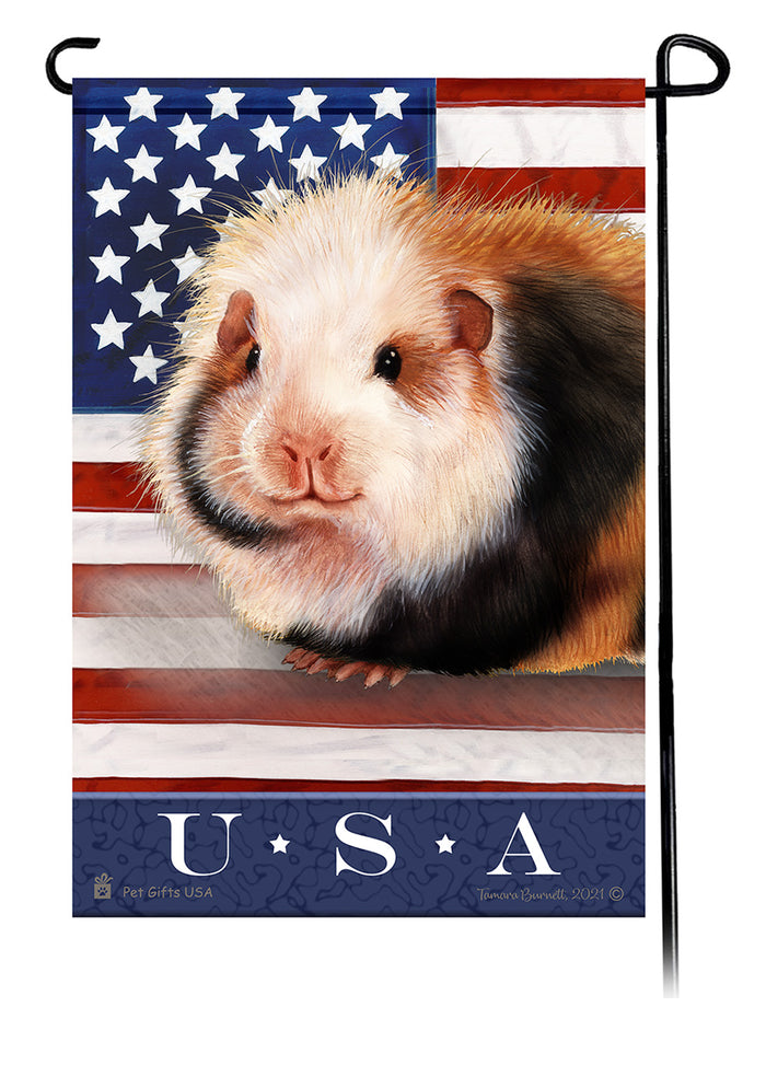 Teddy Bear Guinea Pig True Blue Garden Flags