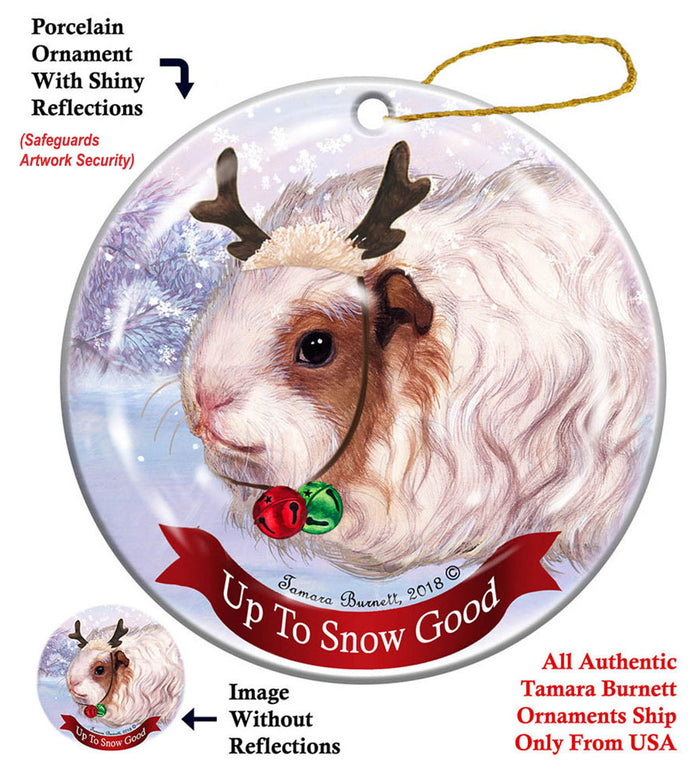 Guinea Pig Texel - Up To Snow Good Ornament