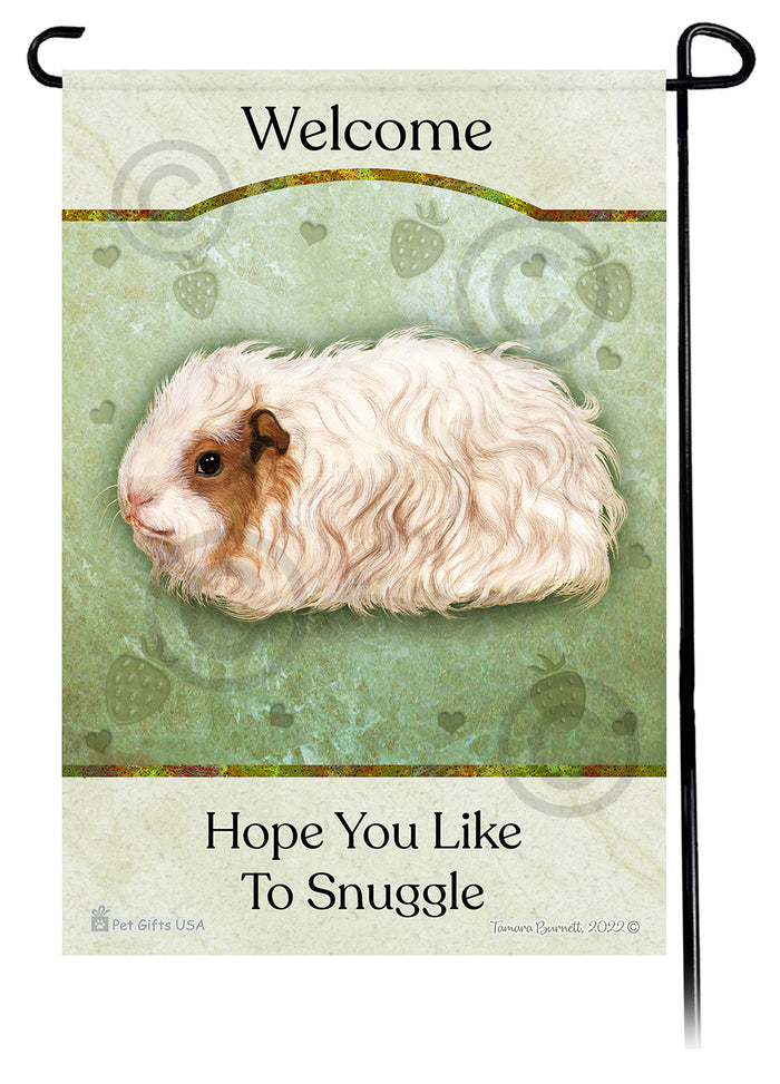 Texel Guinea Pig Hope You Like To Snuggle Garden Flags