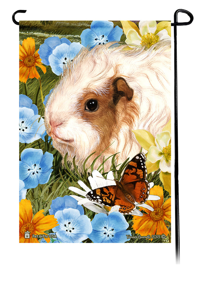 Texel Guinea Pig Summer Flowers Garden Flags