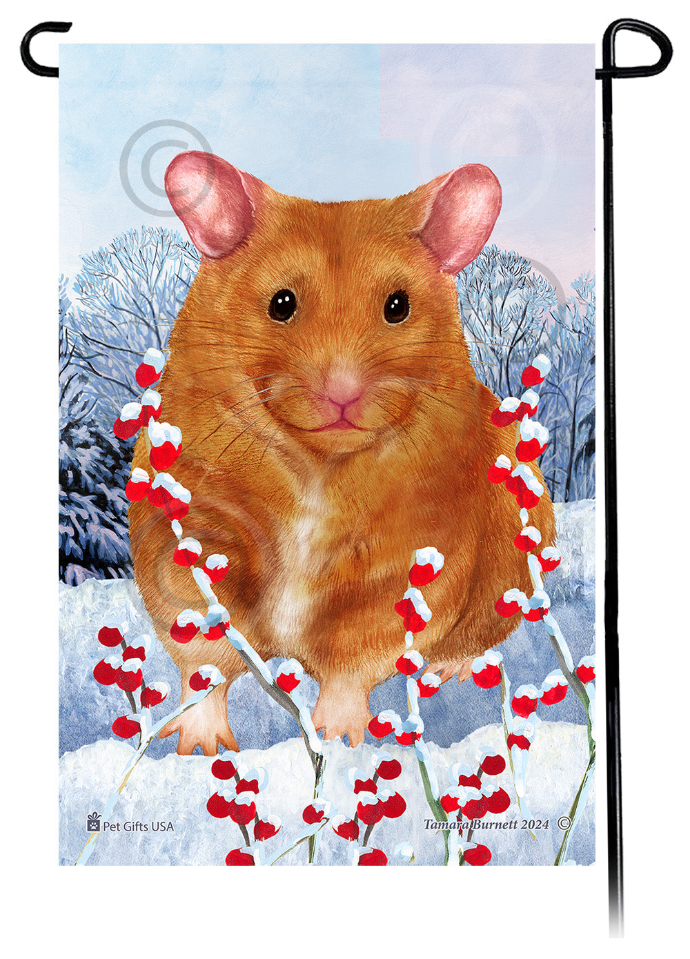 Hamster Winterberries Garden Flags