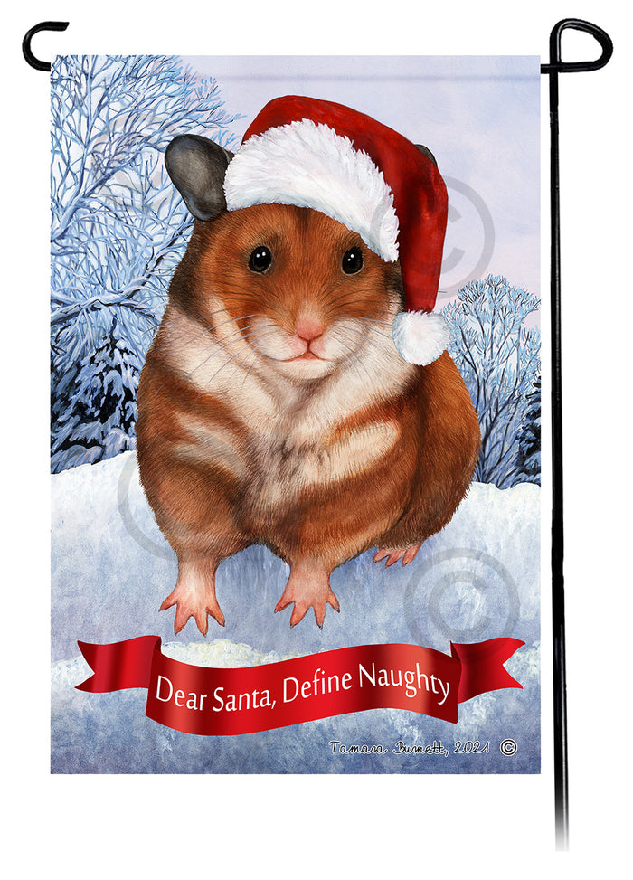 Hamster Dear Santa Define Naughty Garden Flags
