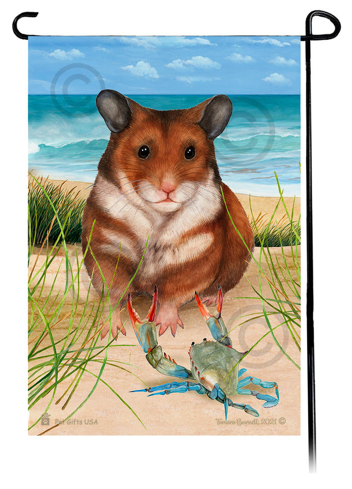 Syrian Hamster Summer Flowers Garden Flag