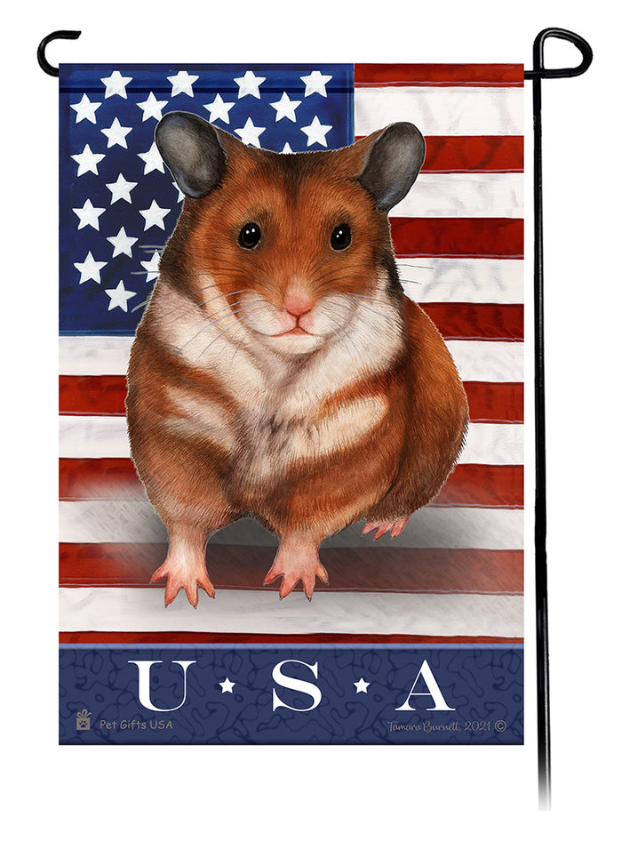 Winter White Hamster True Blue Garden Flags