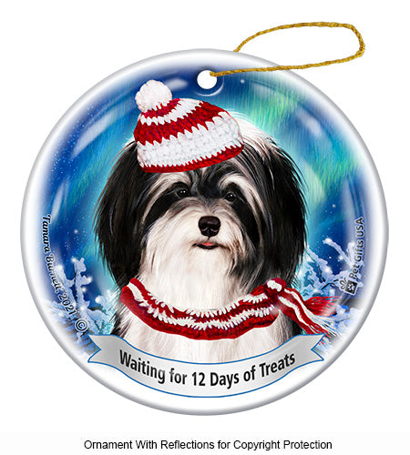 Havanese Black and White Ornament