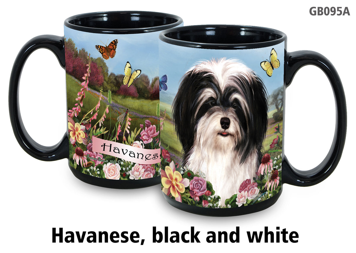 Havanese Black & White - Garden Party Fun Mug 15 oz
