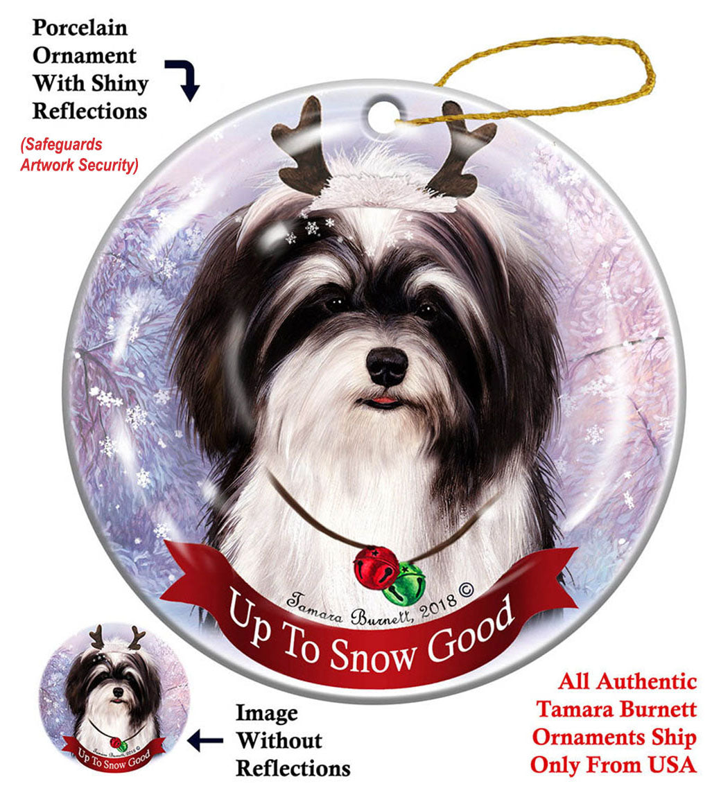 Havanese Black and White Ornament