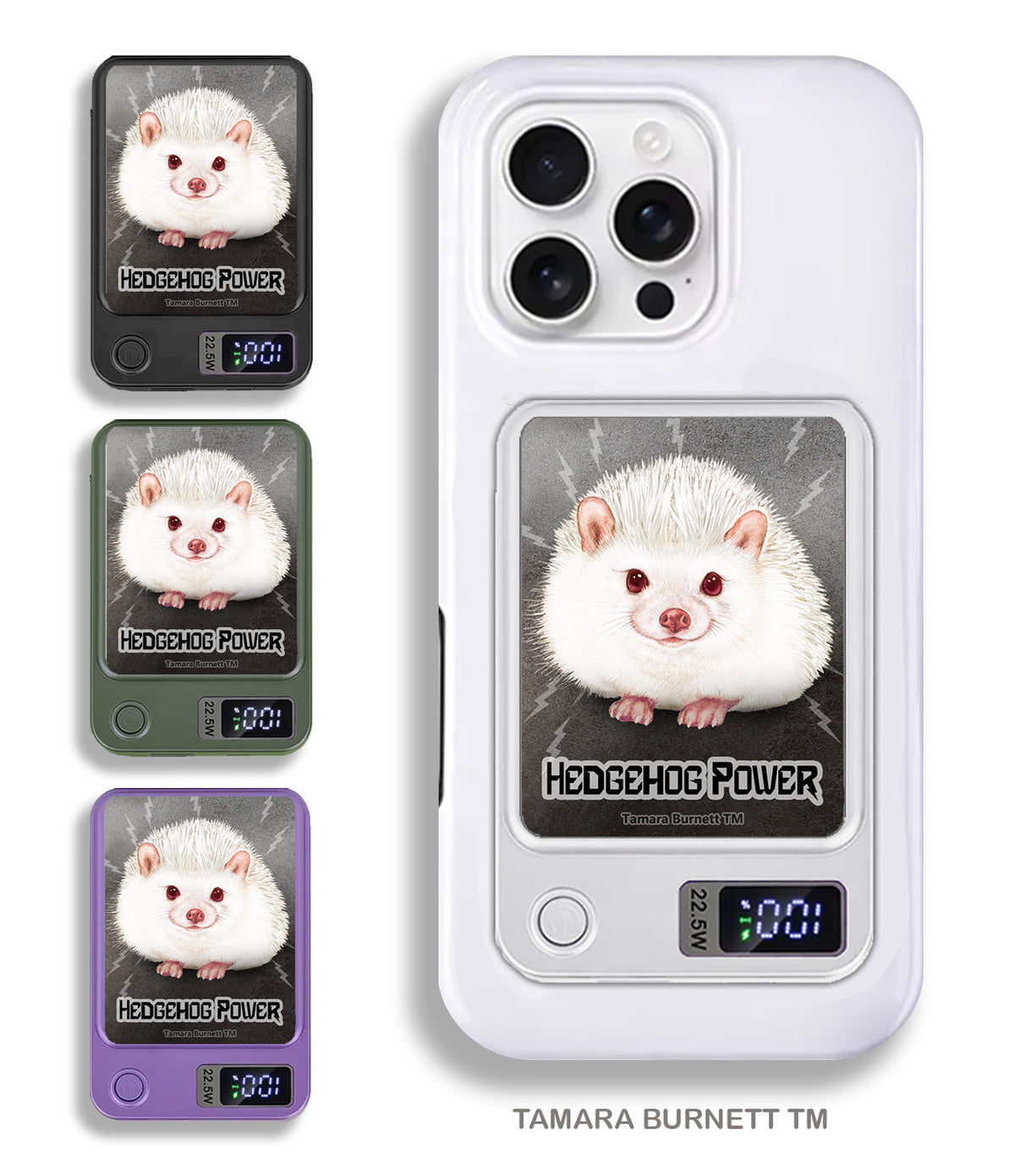 Hedgehog Albino Phone Bank Wireless Charger