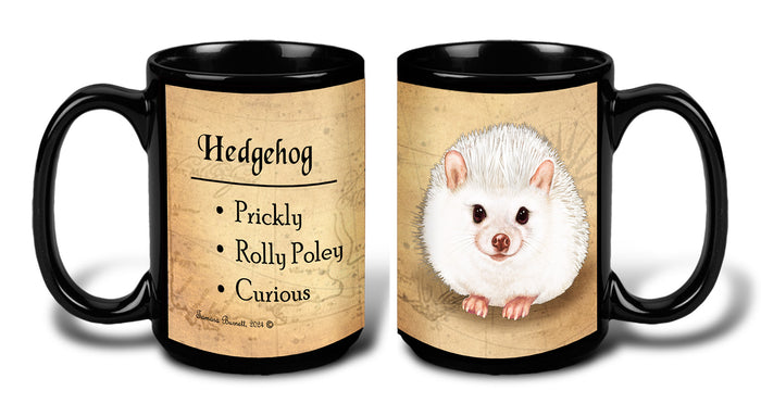 Hedgehog Black Eyed White - My Faithful Friends Mug 15 oz