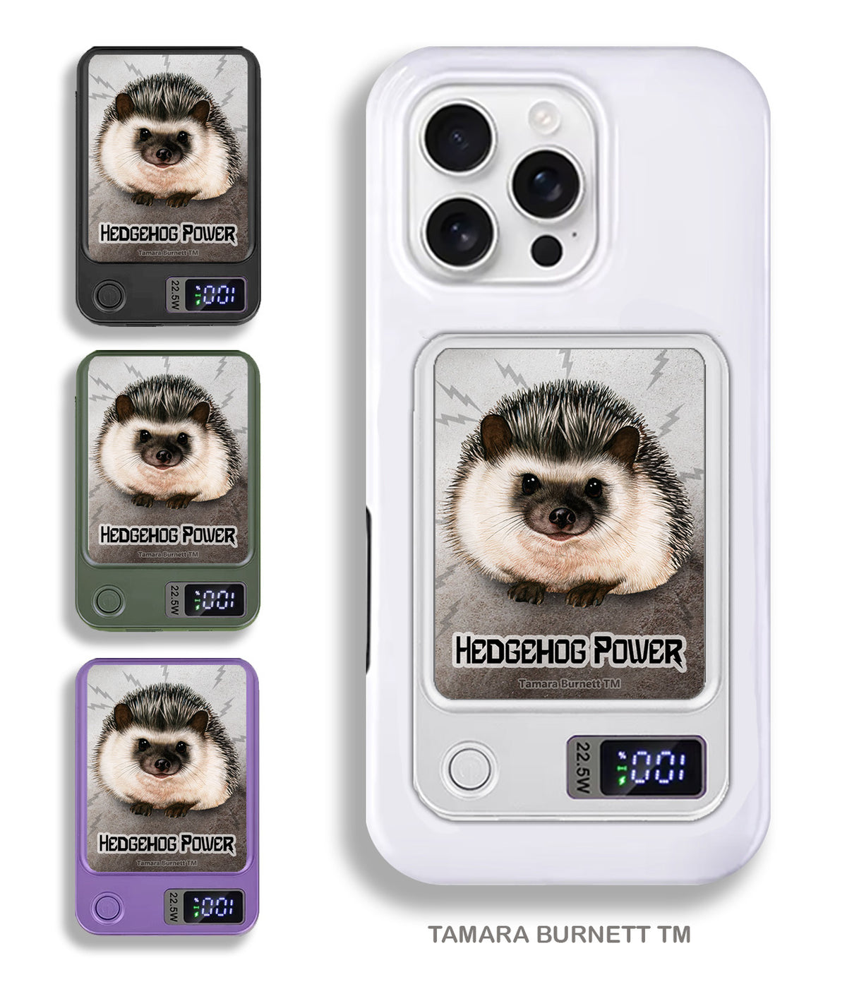Hedgehog Black Phone Bank Wireless Charger