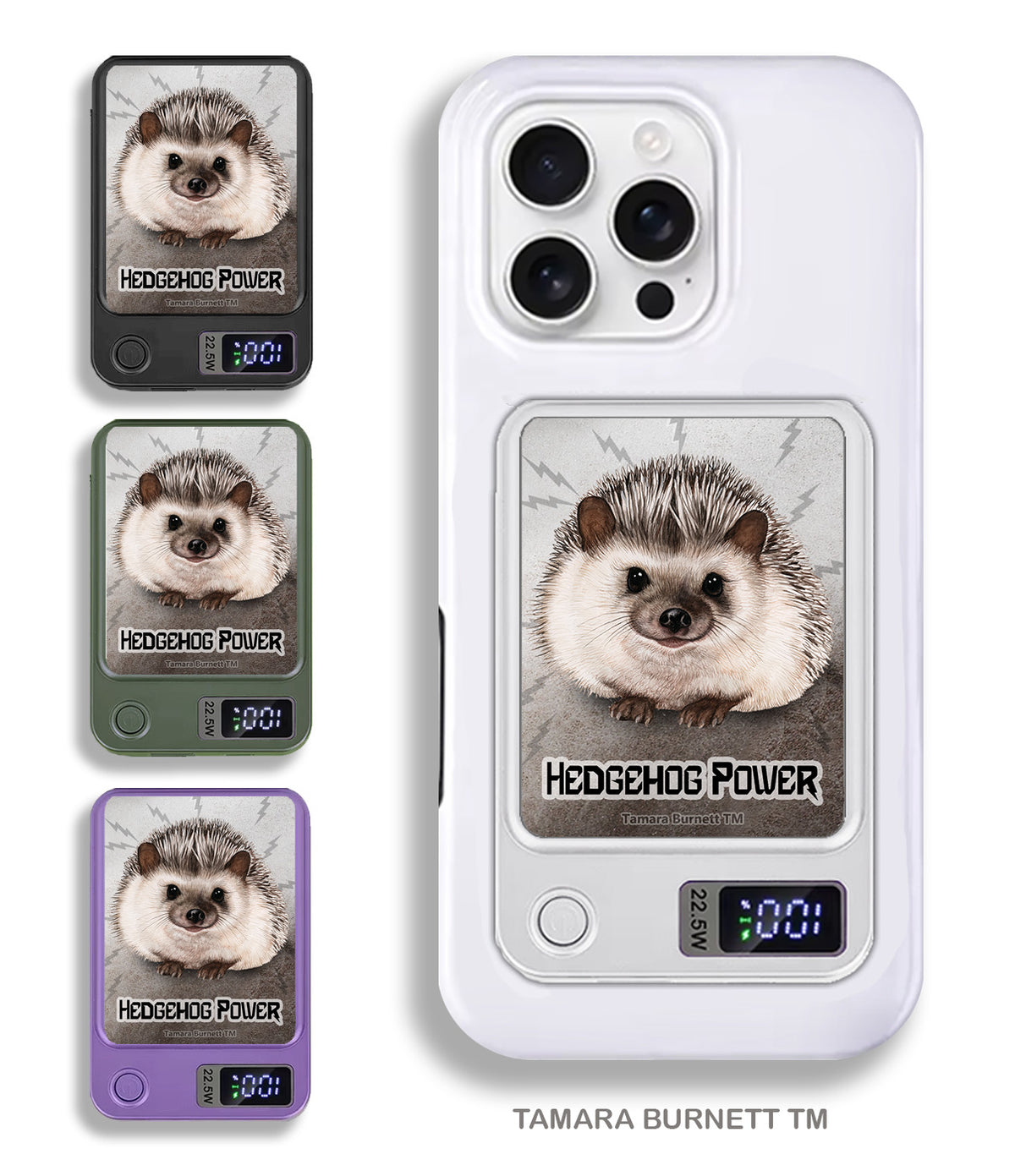 Hedgehog Gray Phone Bank Wireless Charger