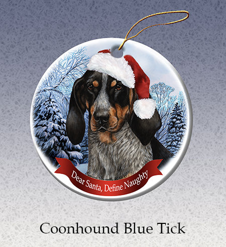 Bluetick Coonhound - Dear Santa, Define Naughty Christmas Ornament