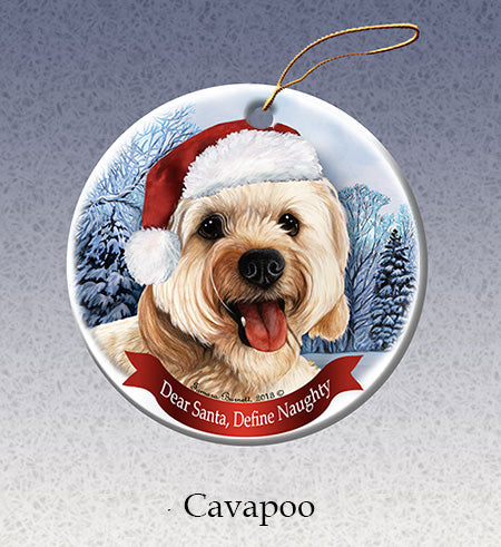 Cavapoo - Dear Santa, Define Naughty Christmas Ornament