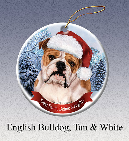 English Bulldog - Dear Santa, Define Naughty Christmas Ornament