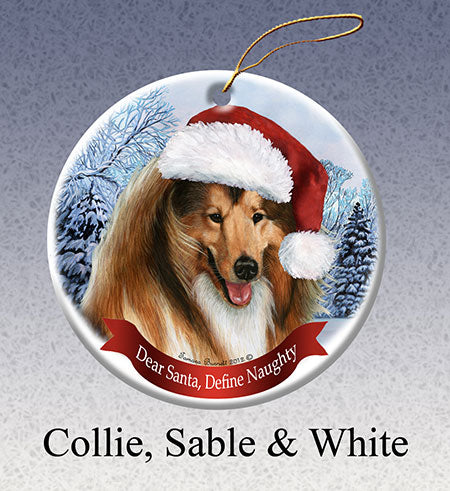 Collie - Dear Santa, Define Naughty Christmas Ornament