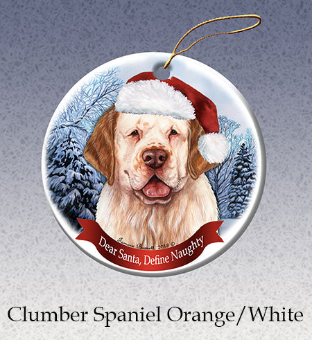 Clumber Spaniel Orange and White - Dear Santa, Define Naughty Christmas Ornament