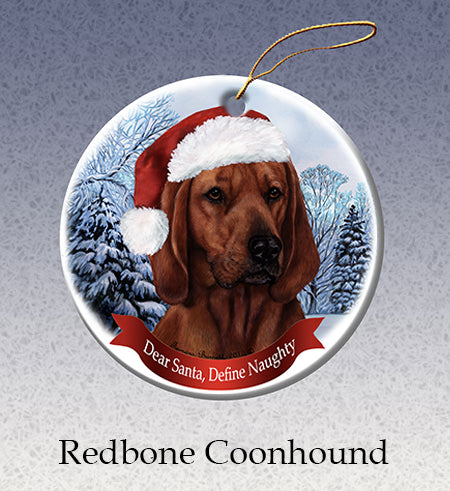 Coonhound (Redbone) - Dear Santa, Define Naughty Christmas Ornament