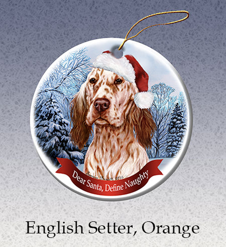 English Setter Orange Ornament