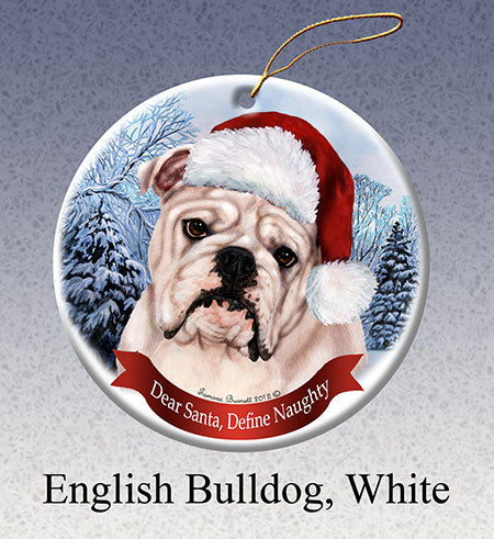 English Bulldog English) White Ornament