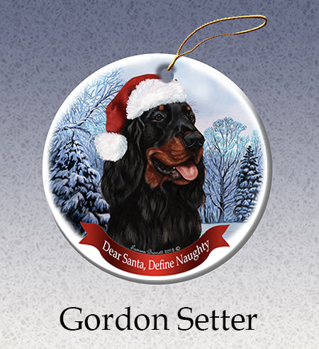 Gordon Setter - Dear Santa, Define Naughty Christmas Ornament