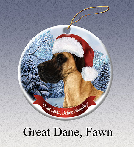 Great Dane - Dear Santa, Define Naughty Christmas Ornament