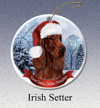 Irish Setter - Dear Santa, Define Naughty Christmas Ornament