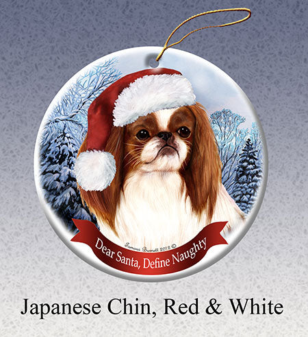 Japanese Chin - Dear Santa, Define Naughty Christmas Ornament