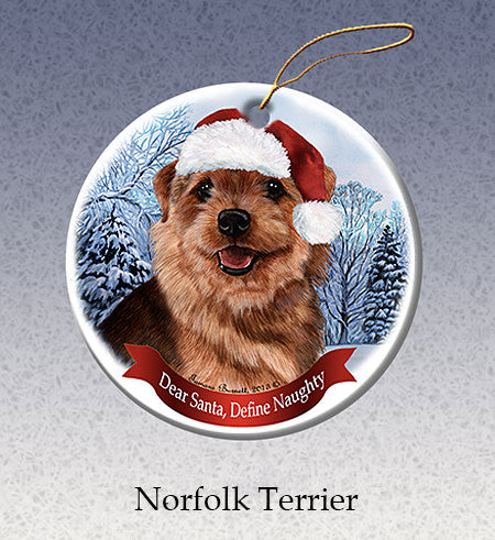 Norfolk Terrier - Dear Santa, Define Naughty Christmas Ornament