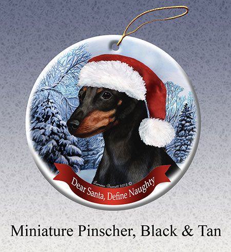 Miniature Pinscher - Dear Santa, Define Naughty Christmas Ornament