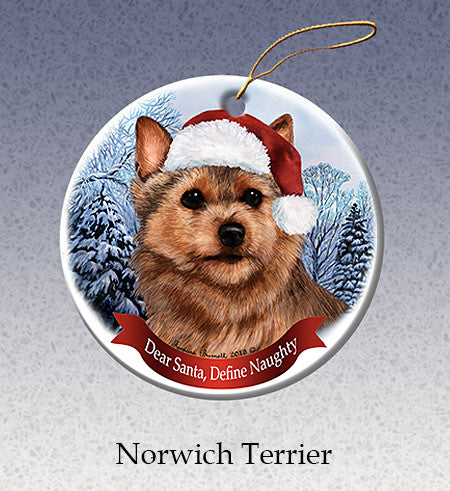 Norwich Terrier - Dear Santa, Define Naughty Christmas Ornament