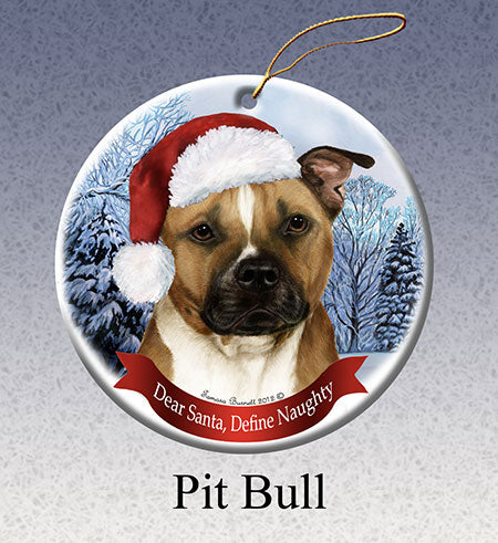 Pit Bull - Dear Santa, Define Naughty Christmas Ornament