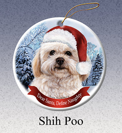 Shih - poo Shih Poo Dear Santa, Define Naughty Christmas Ornament