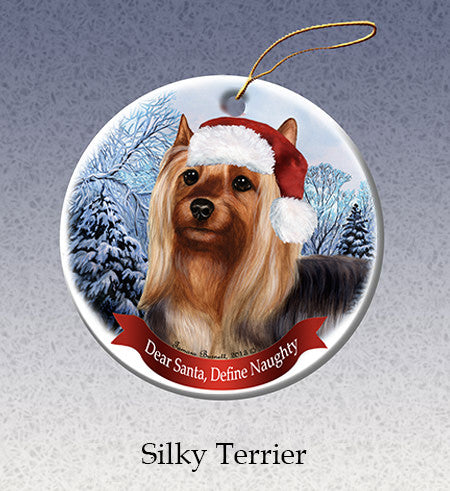 Silky Terrier - Dear Santa, Define Naughty Christmas Ornament