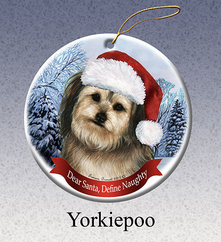 Yorkiepoo - Dear Santa, Define Naughty Christmas Ornament