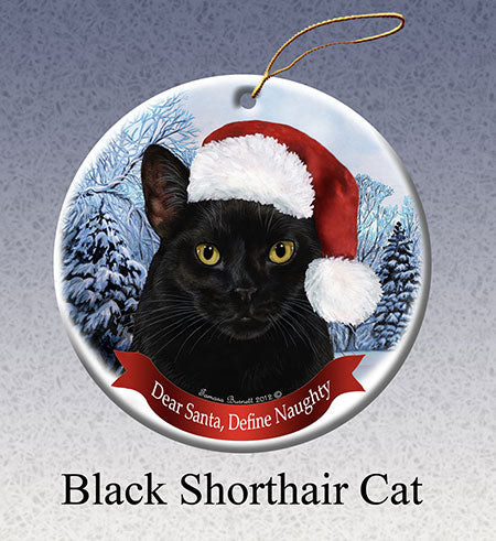 Black Cat - Dear Santa, Define Naughty Christmas Ornament