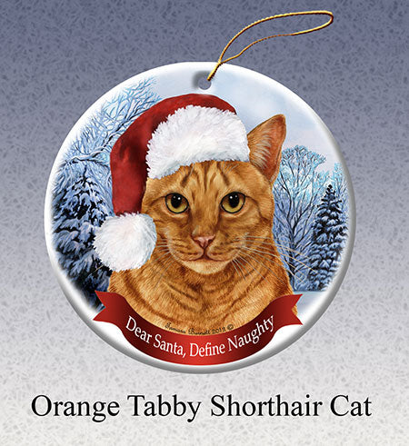 Orange Tabby Cat - Dear Santa, Define Naughty Christmas Ornament