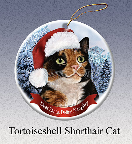 Tortoiseshell Cat (Cleo) - Dear Santa, Define Naughty Christmas Ornament