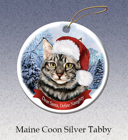 Maine Coon Silver Tabby Ornament