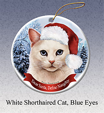 White Cat - Dear Santa, Define Naughty Christmas Ornament