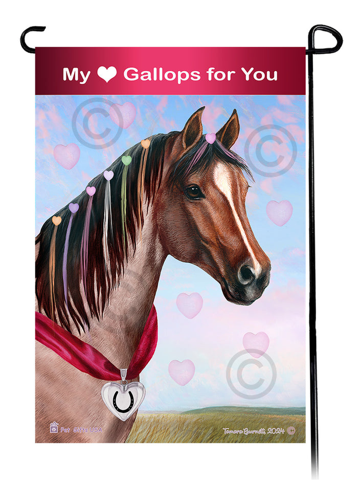 Quarter Horse Valentine Sweetheart Garden Flags