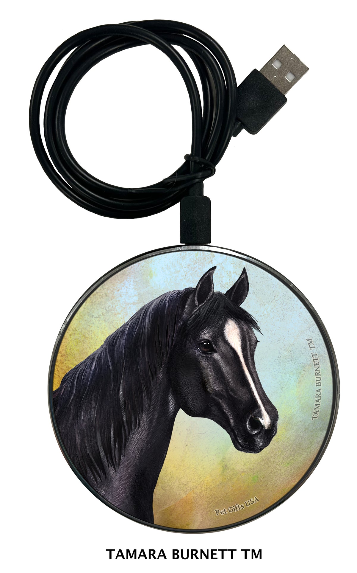 Quarter Horse Black Zoomies Wireless Charger