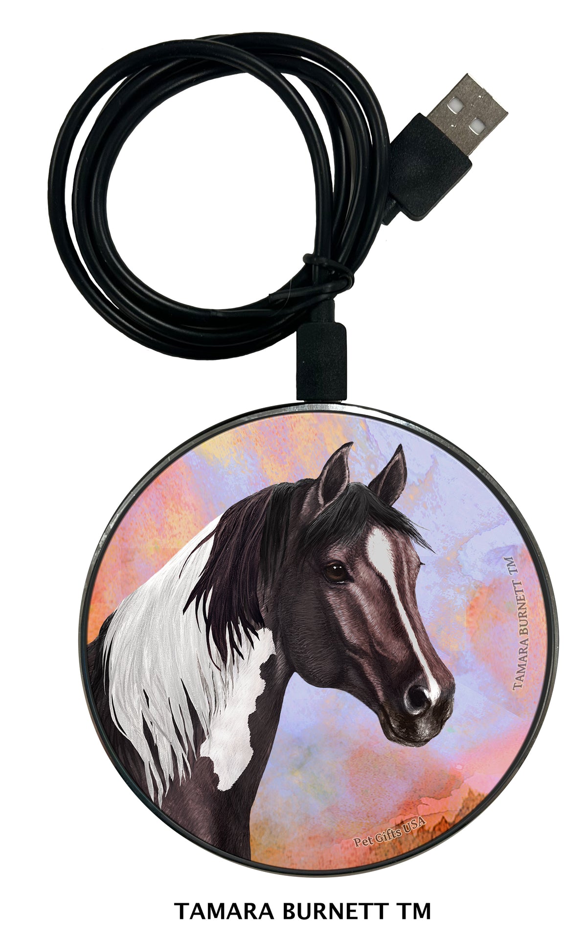 Quarter Horse Brown Paint Zoomies Wireless Charger