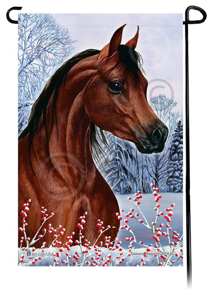 Arabian Horse Winterberries Garden Flags