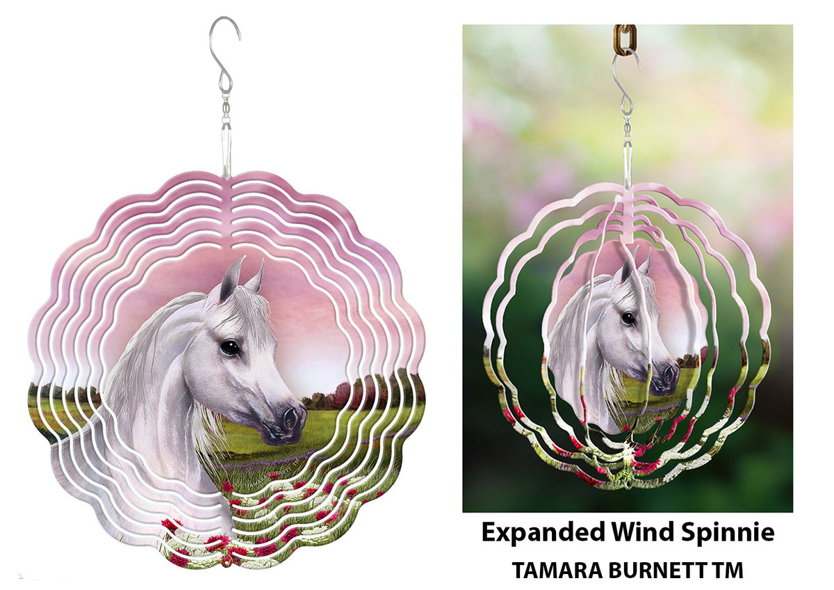 Arabian Horse Grey Wind Spinner