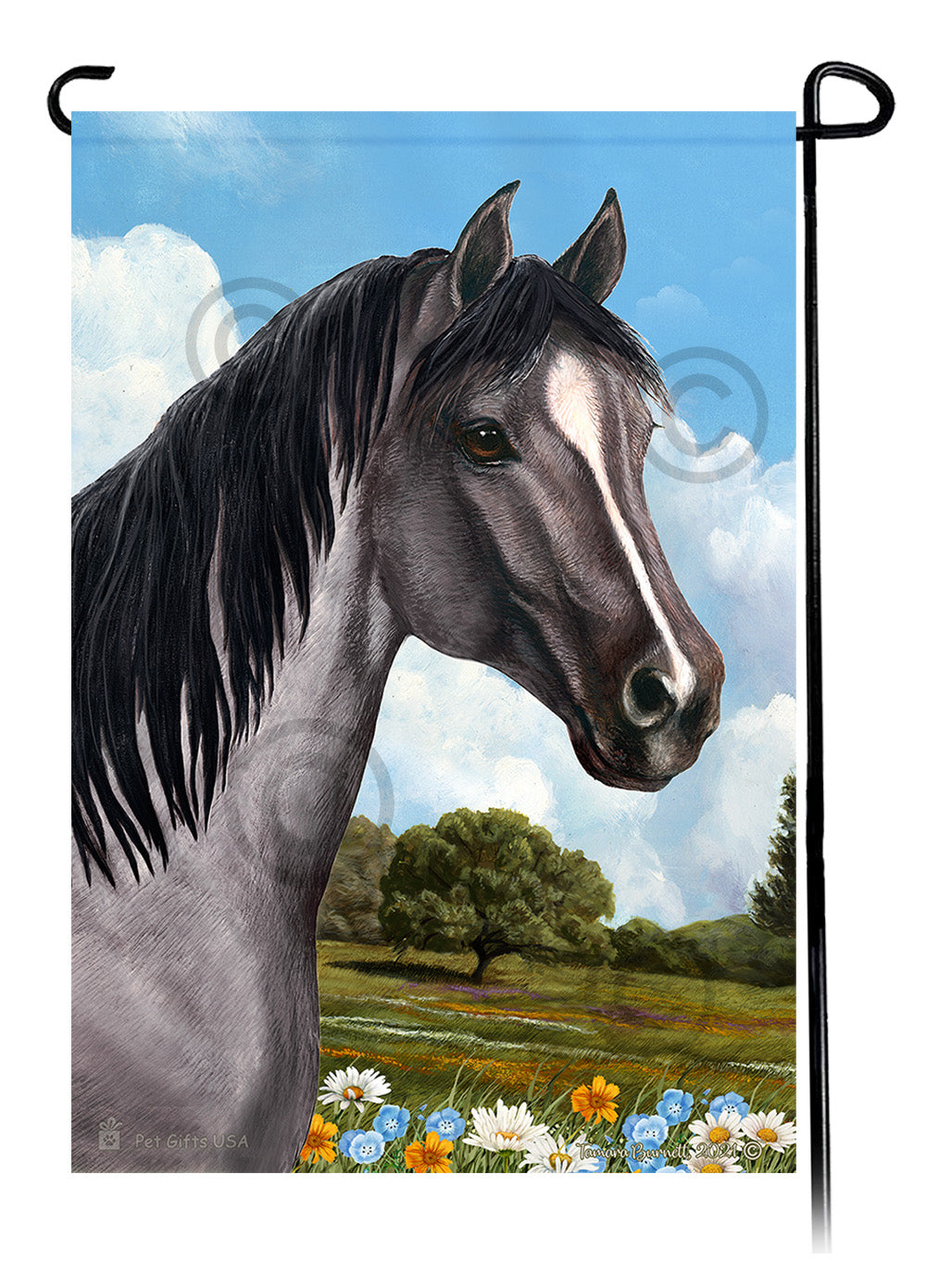 Quarter Horse Summer Flowers - Garden Flag