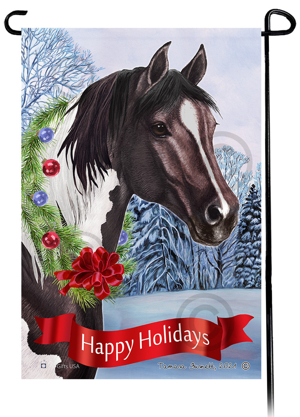 Quarter Horse Dear Santa, Define Naughty - Garden Flag