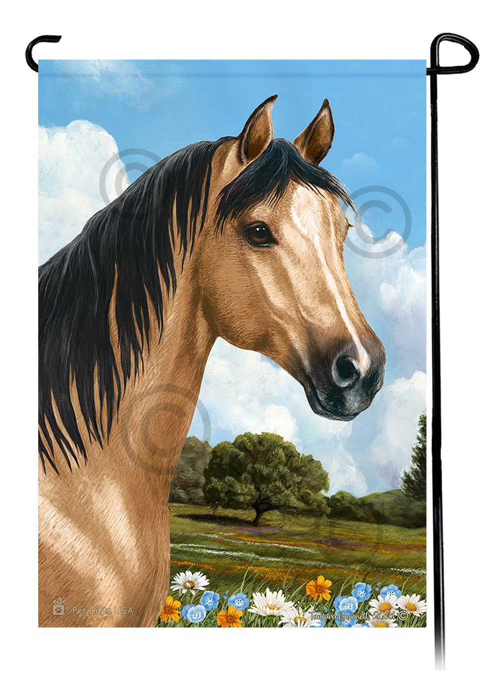 Quarter Horse Summer Flowers - Garden Flag