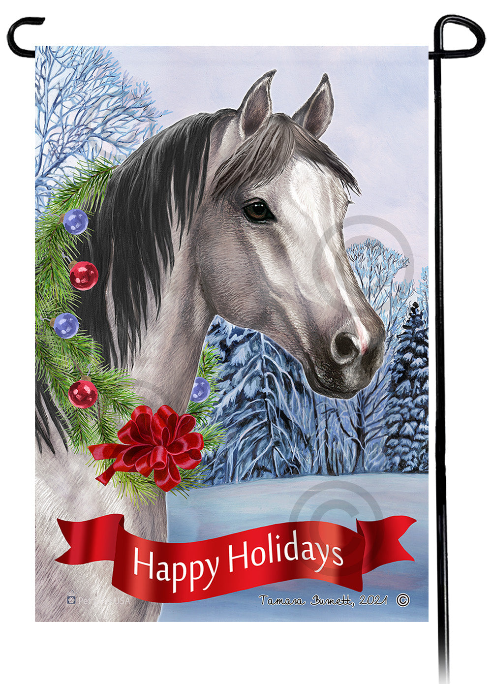 Quarter Horse Dear Santa, Define Naughty - Garden Flag